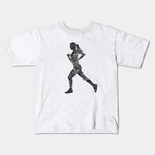 Runner girl black and white Kids T-Shirt